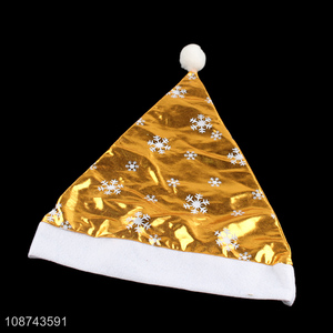 Hot selling Christmas gifts glossy Christmas hat for kids and adults