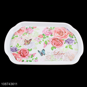 Wholesale floral printed melamine serving tray melamine serving platter