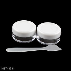 Online wholesale empty plastic cosmetic cream jars set with a spoon