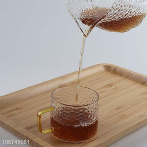 New product hammered pattern <em>glass</em> coffee mug juice <em>cup</em> with handle