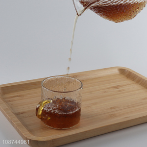 China supplier durable textured <em>glass</em> coffee mugs tea <em>cup</em> with handle