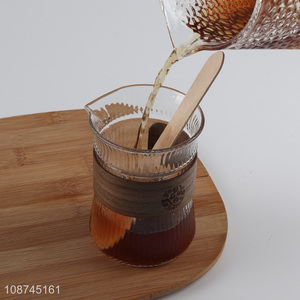 Online wholesale heat-resistant <em>glass</em> coffee <em>cup</em> with wooden <em>cup</em> sleeve