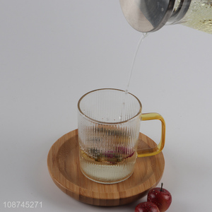 New product textured <em>glass</em> <em>cup</em> ribbed coffee <em>cup</em> striped tea <em>cup</em>