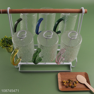 Wholesale clear <em>glass</em> coffee <em>cup</em> <em>glass</em> tea <em>cup</em> with colored handle