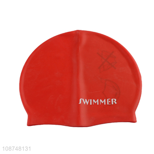Hot items water sports waterproof rubber swimming caps for adult