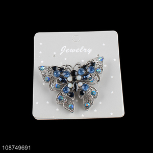 Hot selling butterfly shaped brooch rhinestone brooch pin for women