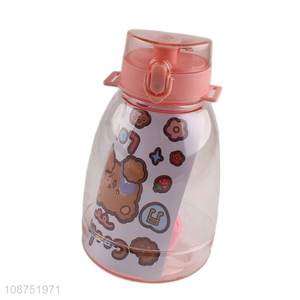 Wholesale 1100ml kids water bottle with <em>straw</em>, shoulder strap & stickers