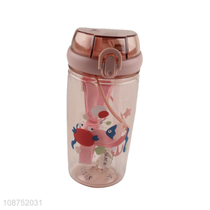 New product 650ml kids water bottle with shoulder strap and <em>straw</em>