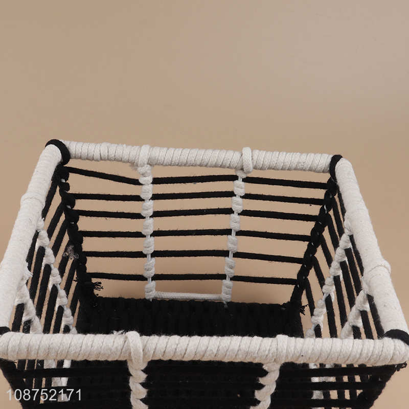 Hot selling multi-purpose cotton rope woven storage basket desktop organizer
