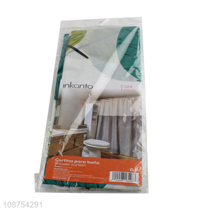 Online wholesale plastic shower curtain and hooks set for bathroom