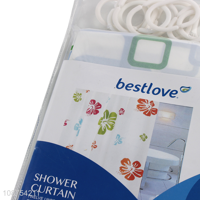 Hot selling washable plastic shower curtain bathroom curtain set