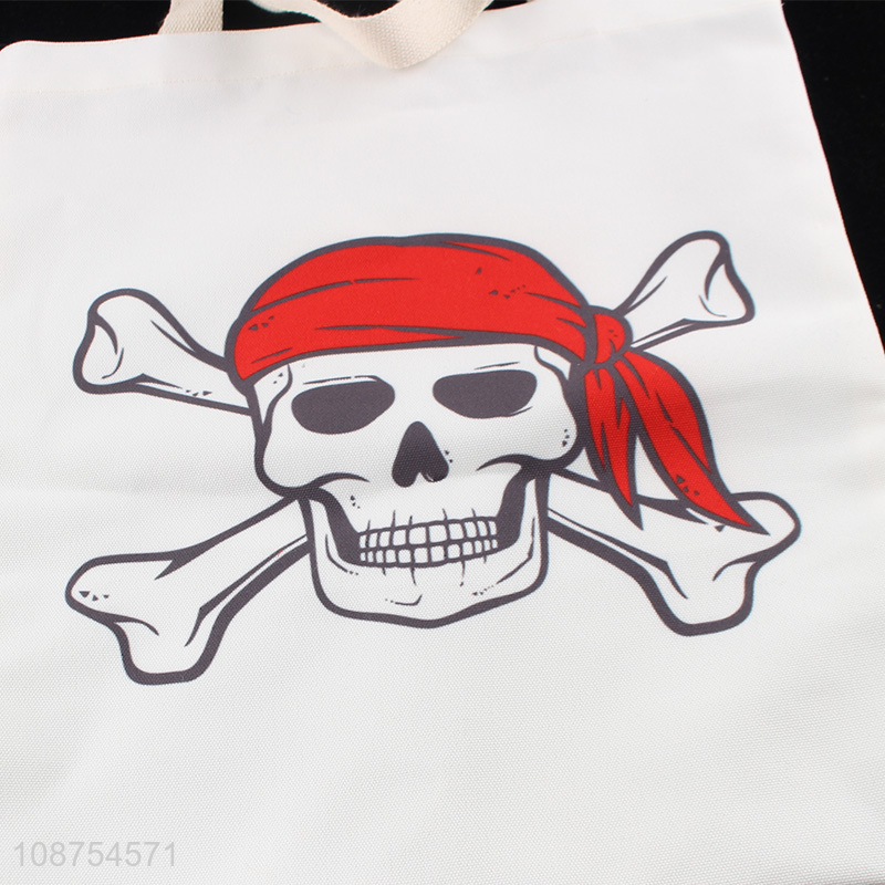 Wholesale double sided pirate flag printed tote bag handbag shopping bag