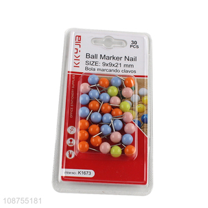 Factory price colored 30pcs ball marker nail