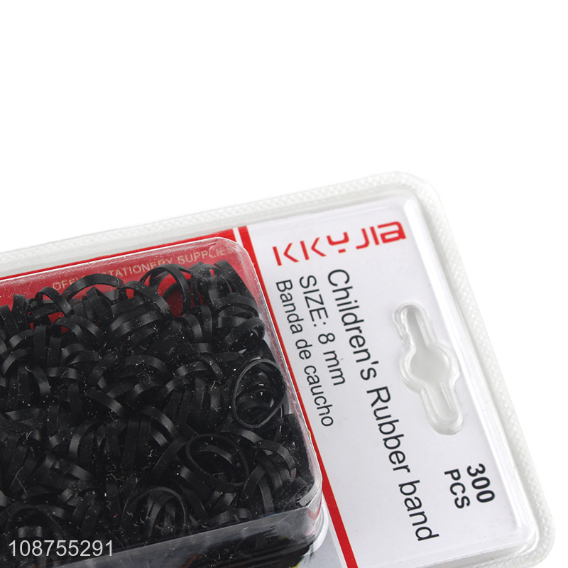 China supplier 300pcs black children rubber band hair rope