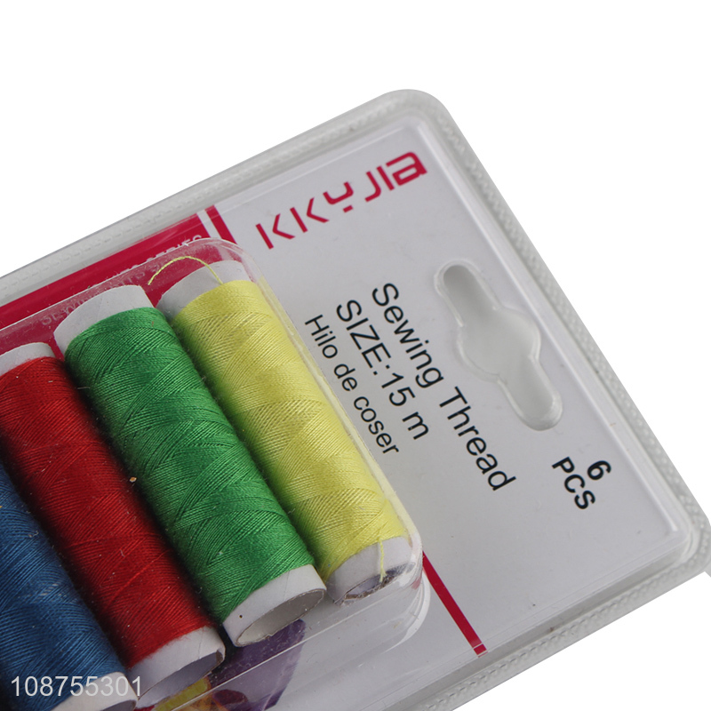 Yiwu factory 6pcs colored home sewing thread set