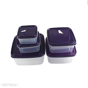 Wholesale 5 pieces plastic fresh-kepping box set food storage containers
