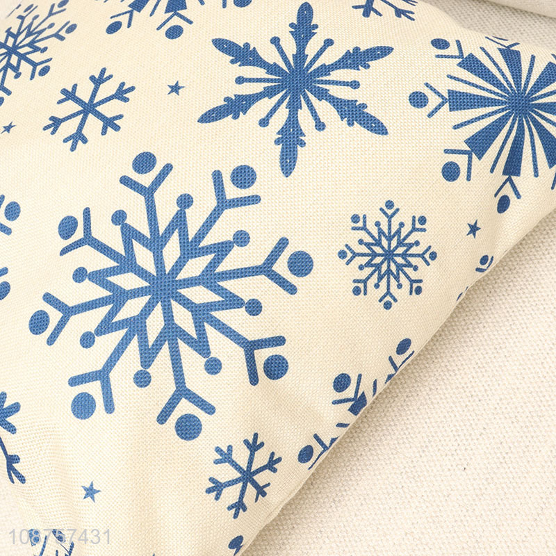 Popular product cotton linen Christmas pillow cover for decoration