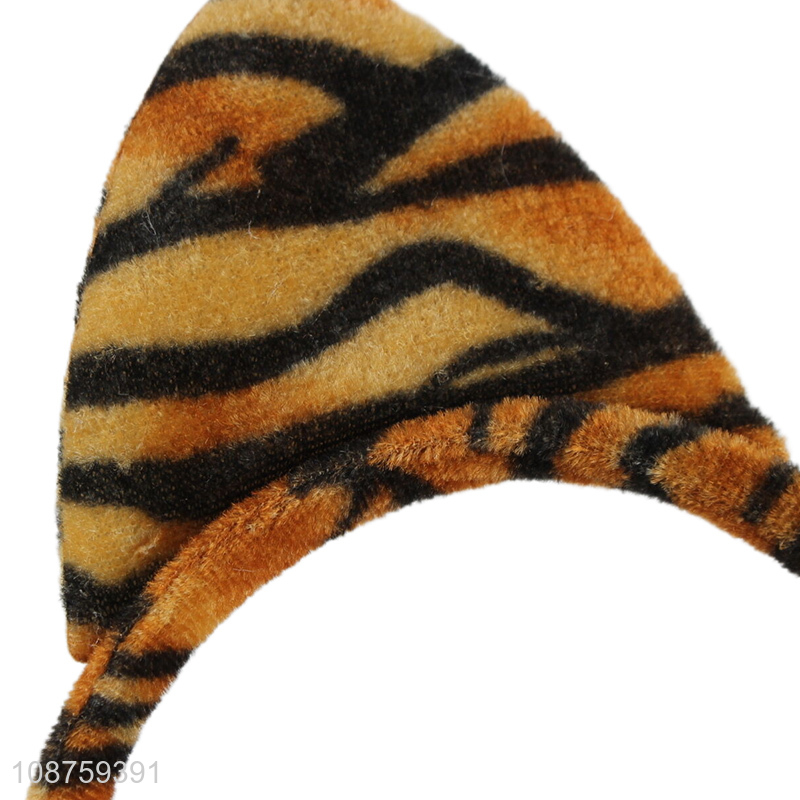 Good quality Halloween tiger cosplay costume set headband bow tie tail set