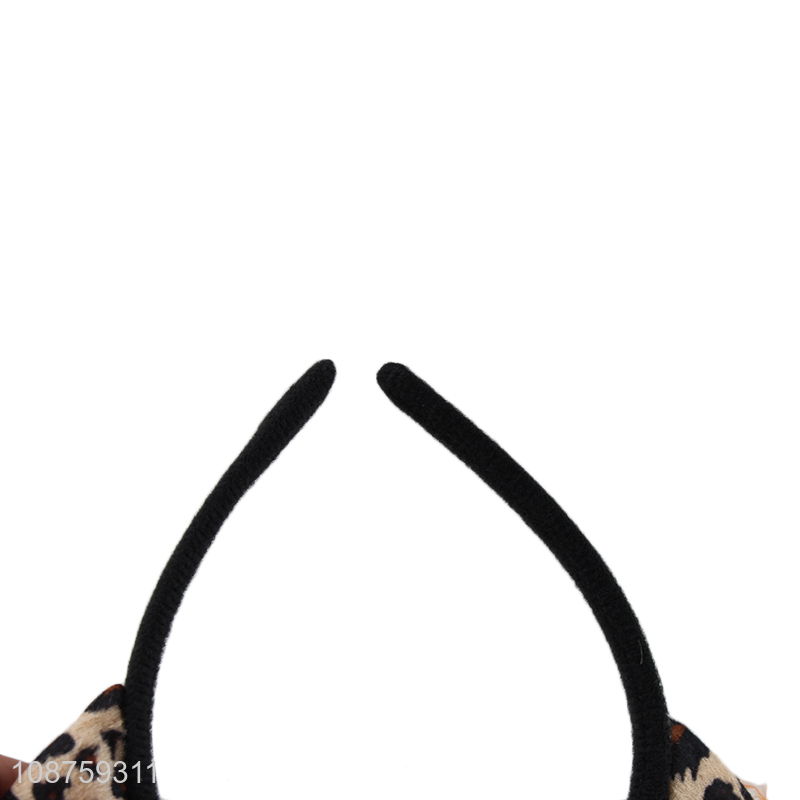 Wholesale leopard headband animal ear hair hoop for women girls kids