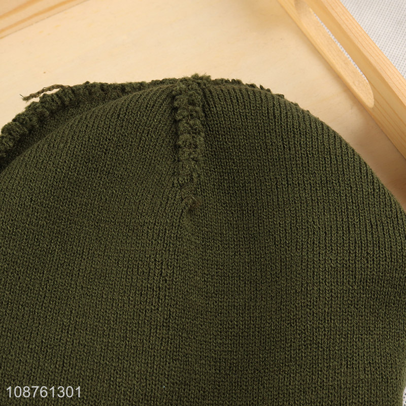 Hot selling winter cuffed beanie hat knit skull cap for women men