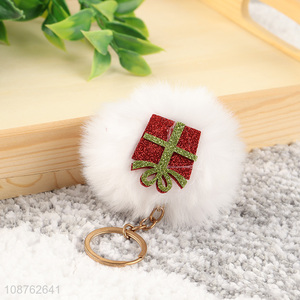 Online wholesale Christmas pom pom <em>key</em> <em>chain</em> faux fur ball keychain