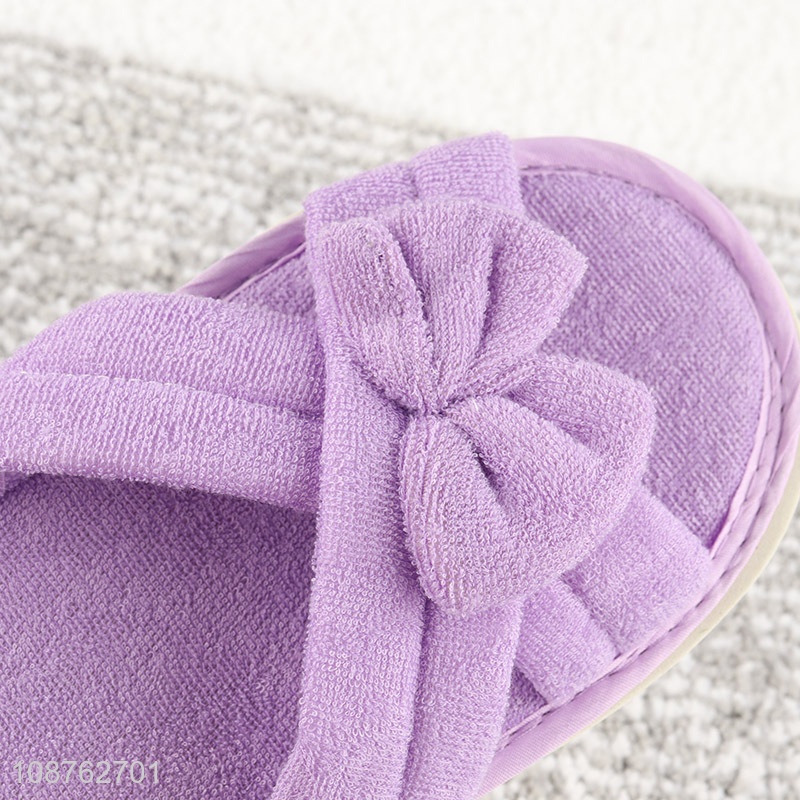 New product comfy non-slip bow cross bands indoor slippers for women