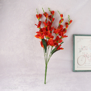 Wholesale 5 heads <em>artificial</em> <em>flower</em> fake gladiolus for wedding decor