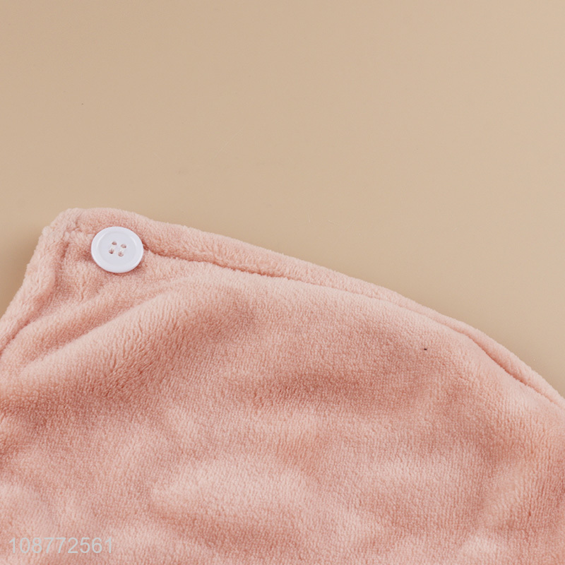 Top quality pink hair towel dry hair hat