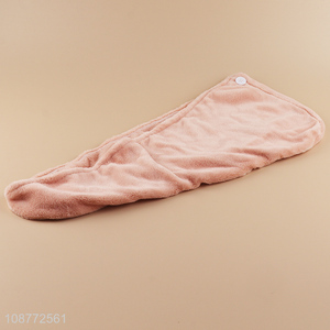 Top quality pink hair towel dry hair hat