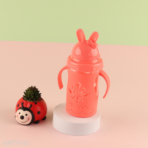 New product plastic water bottle with <em>straw</em> for kids