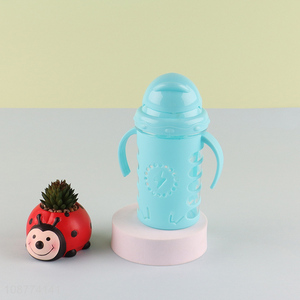 Hot selling plastic water bottle with <em>straw</em> for kids