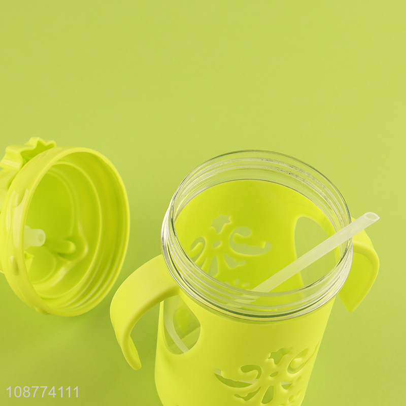 Good quality plastic water bottle with straw for kids