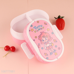 Wholesale cute plastic lunch box with <em>spoon</em> & fork