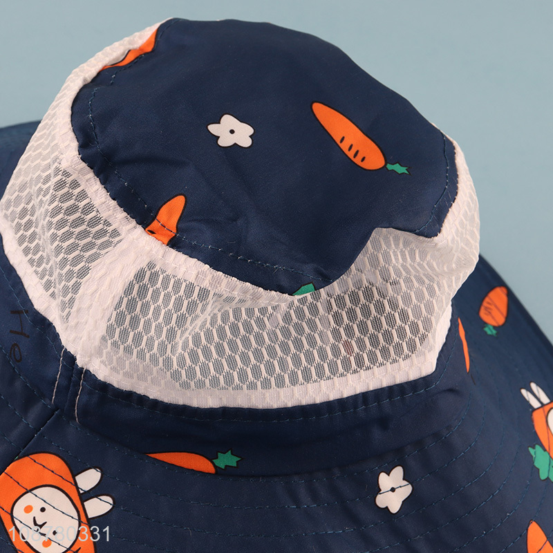 Wholesale sun protection kids bucket hat with strap