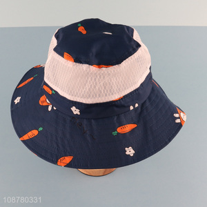 Wholesale sun protection kids bucket hat with strap