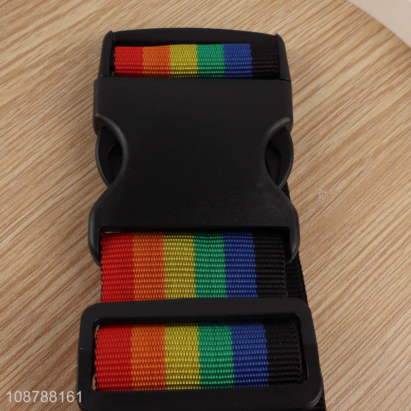 Wholesale rainbow luggage strap adjustable suitcase belt
