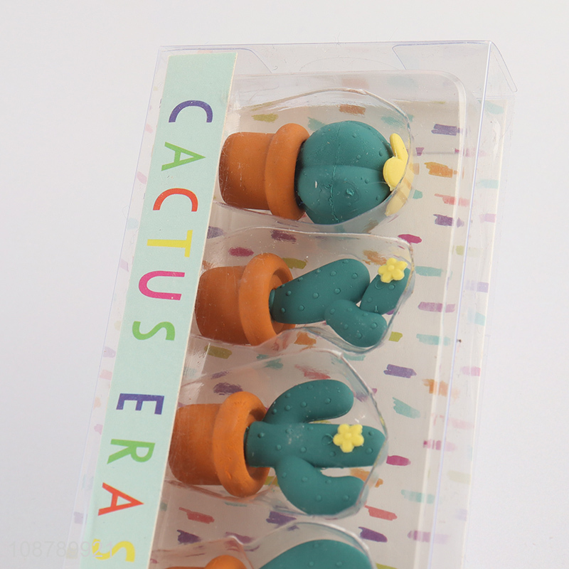New arrival 5pcs cactus shaped eraser set