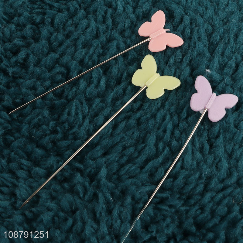Hot sale colorful straight pins butterfly pins for sewing
