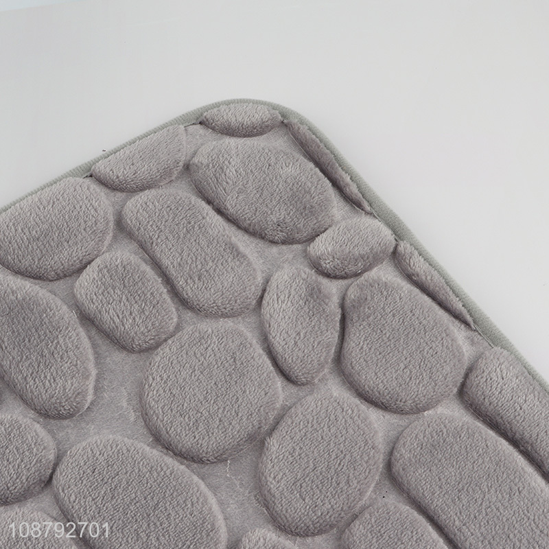 Good quality soft embossed absorbent flannel bathroom mat