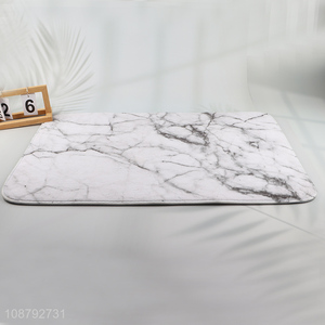 New product marble pattern non-slip absorbent bathroom rugs
