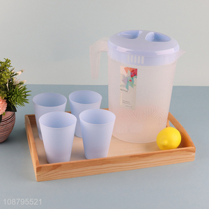 Hot selling plastic water kettle and water cup set