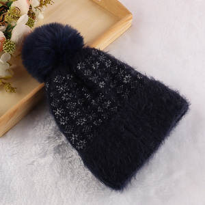 High quality women's winter hat thermal cuffed beanie cap