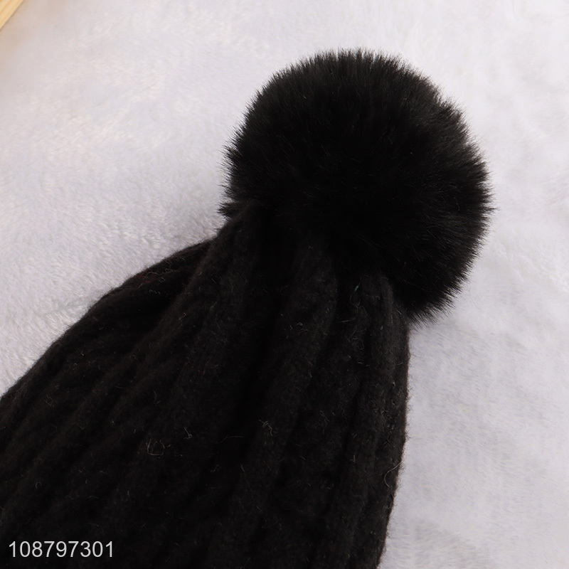 High quality women's winter warm beanie skull cap cuffed hat