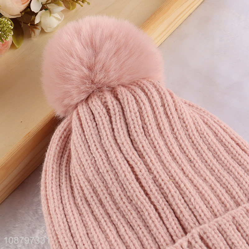 Hot selling women's winter warm beanie skull cap cuffed hat