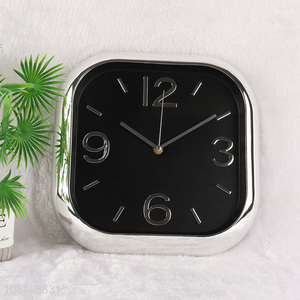 New product square silent plastic wall clock for home office