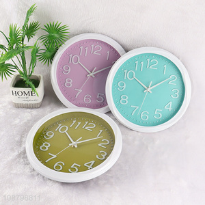High quality round silent plastic wall clock for home office