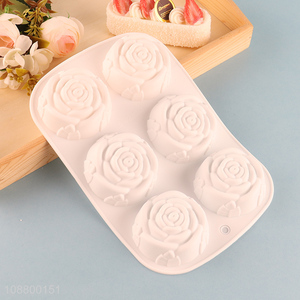Wholesale rose shaped silicone molds for cake soap and jelly