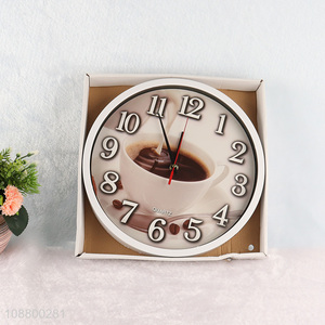 Wholesale round silent plastic wall clock for cafe decor