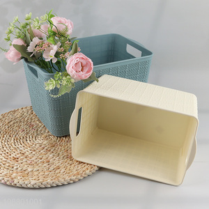 Factory direct sale plastic <em>storage</em> <em>basket</em> with handle