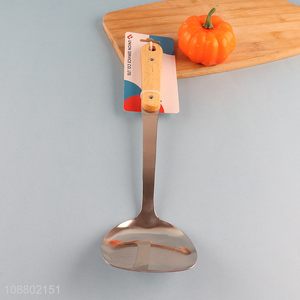 Good price wooden handle stainless steel wok spatula